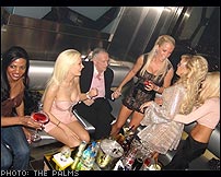 Hugh Hefner Celebrates Birthday at The Palms