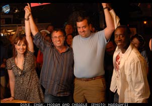 Winning Players Ante Up For Africa - Don Cheadle and Annie Duke with winners Dan Shak and Brandon Moran
