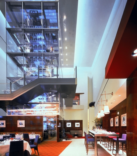 The wine tower at Aureole